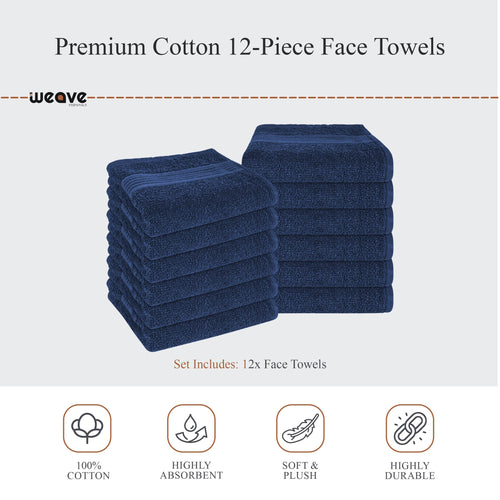 OLIVIA ROCCO Rhodes Towel Royal Blue 100% Cotton Hotel Quality Soft Super Absorbent Hand