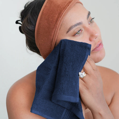 OLIVIA ROCCO Rhodes Towel Royal Blue 100% Cotton Hotel Quality Soft Super Absorbent Hand