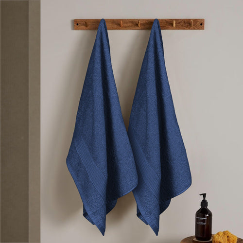 OLIVIA ROCCO Rhodes Towel Royal Blue 100% Cotton Hotel Quality Soft Super Absorbent Hand