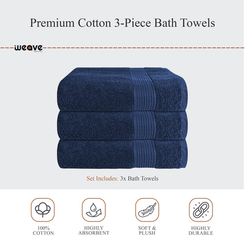 OLIVIA ROCCO Rhodes Towel Royal Blue 100% Cotton Hotel Quality Soft Super Absorbent Hand