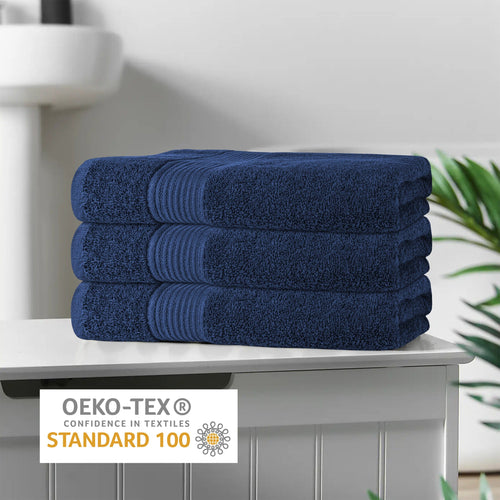 OLIVIA ROCCO Rhodes Towel Royal Blue 100% Cotton Hotel Quality Soft Super Absorbent Hand