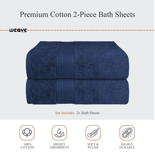OLIVIA ROCCO Rhodes Towel Royal Blue 100% Cotton Hotel Quality Soft Super Absorbent Hand