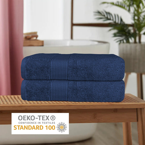 OLIVIA ROCCO Rhodes Towel Royal Blue 100% Cotton Hotel Quality Soft Super Absorbent Hand
