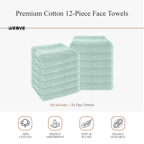 OLIVIA ROCCO Rhodes Towel Seafoam 100% Cotton Hotel Quality Soft Super Absorbent Hand