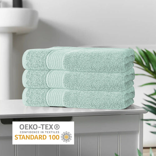 OLIVIA ROCCO Rhodes Towel Seafoam 100% Cotton Hotel Quality Soft Super Absorbent Hand