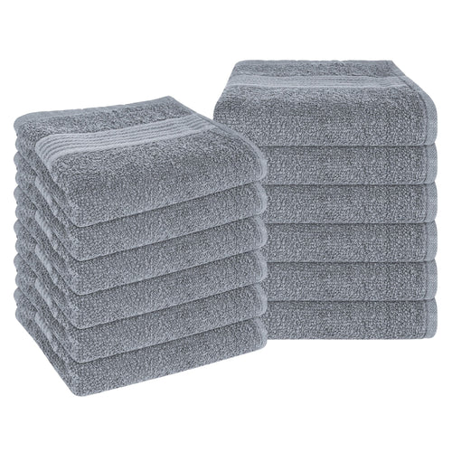 OLIVIA ROCCO Rhodes Towel Silver 100% Cotton Hotel Quality Soft And Ultra Absorbent Hand