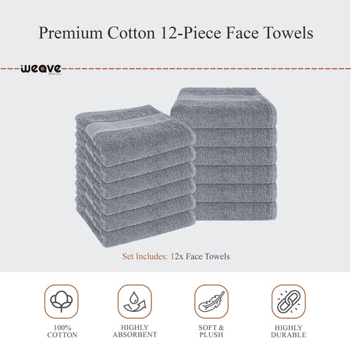 OLIVIA ROCCO Rhodes Towel Silver 100% Cotton Hotel Quality Soft And Ultra Absorbent Hand