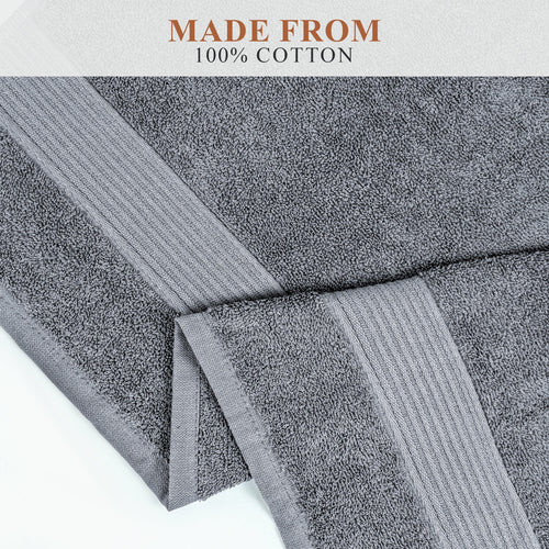 OLIVIA ROCCO Rhodes Towel Silver 100% Cotton Hotel Quality Soft And Ultra Absorbent Hand