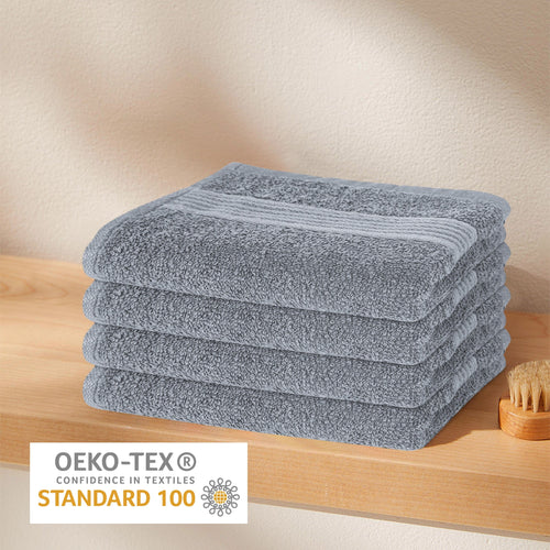 OLIVIA ROCCO Rhodes Towel Silver 100% Cotton Hotel Quality Soft And Ultra Absorbent Hand