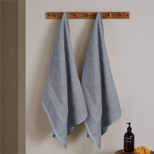 OLIVIA ROCCO Rhodes Towel Silver 100% Cotton Hotel Quality Soft And Ultra Absorbent Hand