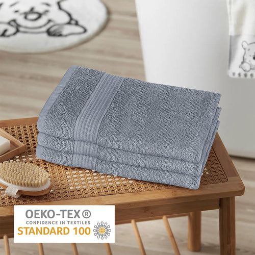 OLIVIA ROCCO Rhodes Towel Silver 100% Cotton Hotel Quality Soft And Ultra Absorbent Hand