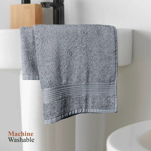 OLIVIA ROCCO Rhodes Towel Silver 100% Cotton Hotel Quality Soft And Ultra Absorbent Hand