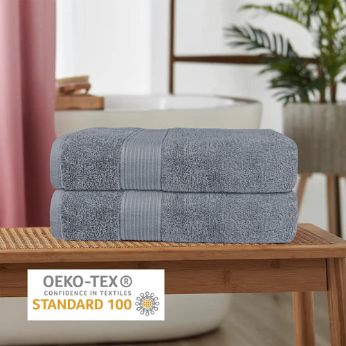 OLIVIA ROCCO Rhodes Towel Silver 100% Cotton Hotel Quality Soft And Ultra Absorbent Hand