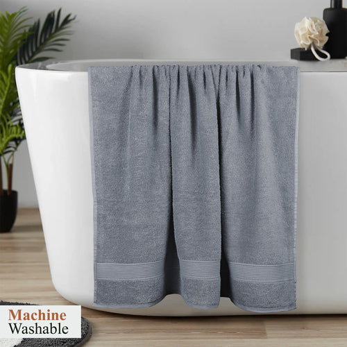 OLIVIA ROCCO Rhodes Towel Silver 100% Cotton Hotel Quality Soft And Ultra Absorbent Hand