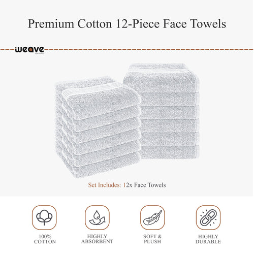 OLIVIA ROCCO Rhodes Towel White 100% Cotton Hotel Quality Soft Super Absorbent Hand Bath