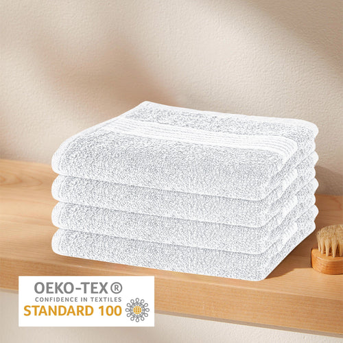 OLIVIA ROCCO Rhodes Towel White 100% Cotton Hotel Quality Soft Super Absorbent Hand Bath