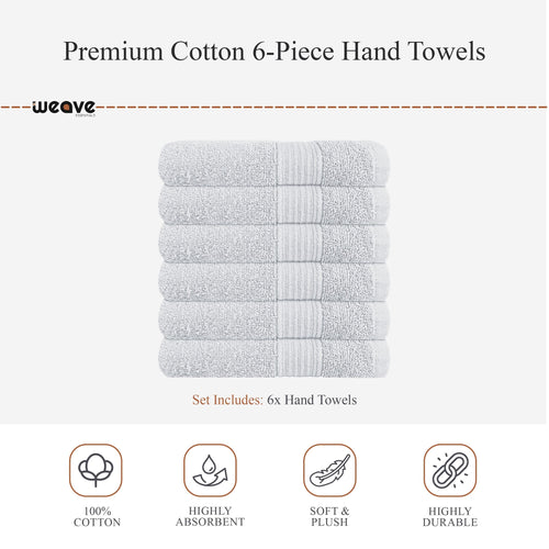 OLIVIA ROCCO Rhodes Towel White 100% Cotton Hotel Quality Soft Super Absorbent Hand Bath