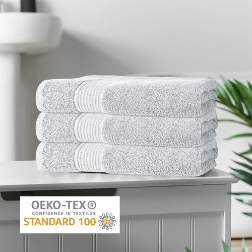 OLIVIA ROCCO Rhodes Towel White 100% Cotton Hotel Quality Soft Super Absorbent Hand Bath