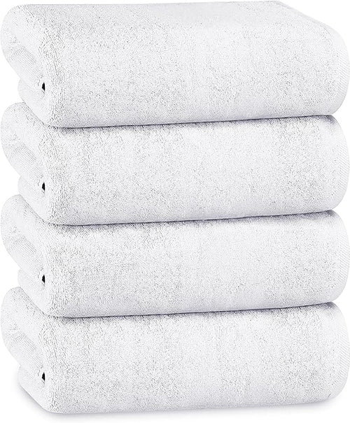 OLIVIA ROCCO Bath Sheets 500GSM Ultra Soft Super Absorbent Quick Dry Cotton White Grey Hotel-Quality Deep Fitted Easy-Care