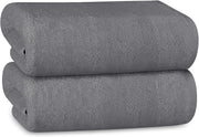 OLIVIA ROCCO Bath Sheets 500GSM Ultra Soft Super Absorbent Quick Dry Cotton White Grey Hotel-Quality Deep Fitted Easy-Care