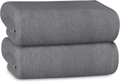 OLIVIA ROCCO Bath Sheets 500GSM Ultra Soft Super Absorbent Quick Dry Cotton White Grey Hotel-Quality Deep Fitted Easy-Care