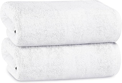 OLIVIA ROCCO Bath Sheets 500GSM Ultra Soft Super Absorbent Quick Dry Cotton White Grey Hotel-Quality Deep Fitted Easy-Care