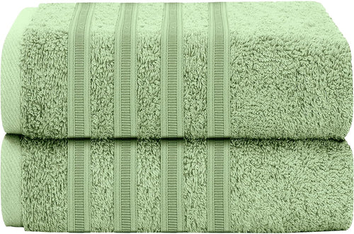 OLIVIA ROCCO Ritz Viscose Stripe Towels Super Soft Cotton Highly Absorbent Jumbo Bath