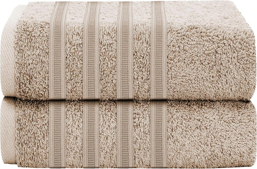 OLIVIA ROCCO Ritz Viscose Stripe Towels Super Soft Cotton Highly Absorbent Jumbo Bath