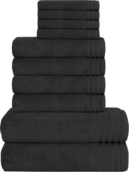 OLIVIA ROCCO Monaco 10 Piece Luxury Egyptian Cotton Towel Set 500 GSM With 4 Face Towels