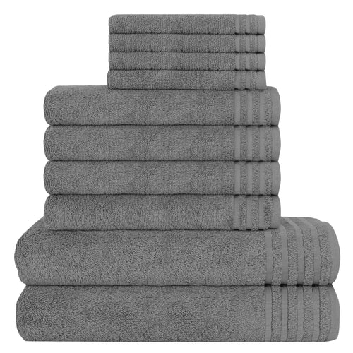 OLIVIA ROCCO Monaco 10 Piece Luxury Egyptian Cotton Towel Set 500 GSM With 4 Face Towels