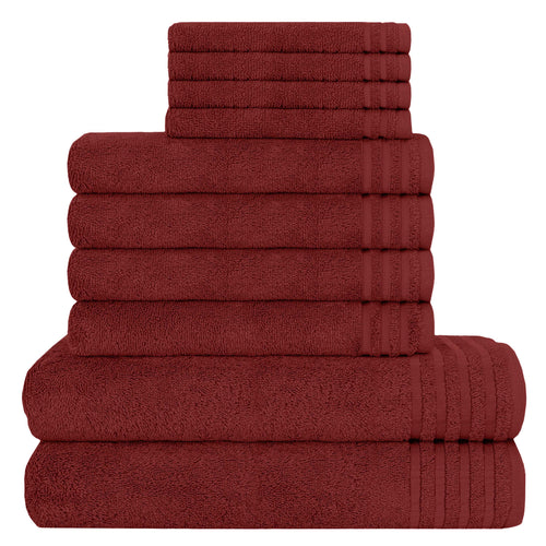 OLIVIA ROCCO Monaco 10 Piece Luxury Egyptian Cotton Towel Set 500 GSM With 4 Face Towels