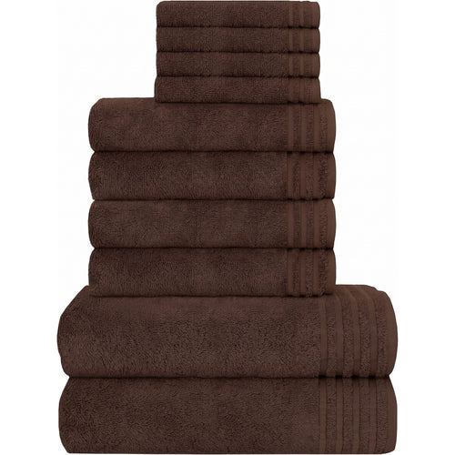 OLIVIA ROCCO Monaco 10 Piece Luxury Egyptian Cotton Towel Set 500 GSM With 4 Face Towels