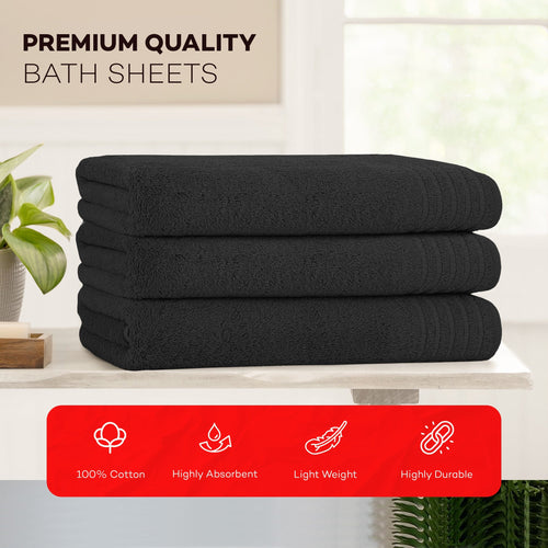 OLIVIA ROCCO Monaco 3 Pack Extra Large Bath Sheets 500GSM 100% Cotton Highly Absorbent