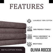 OLIVIA ROCCO Pack Of 4 Large Quick-Drying Indus Valley Cotton Bath Sheets 80x140cm