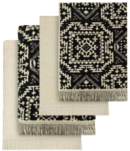 OLIVIA ROCCO 4 Piece Moroccan Towel Set 100% Cotton 500GSM High Absorbency Bath Towels