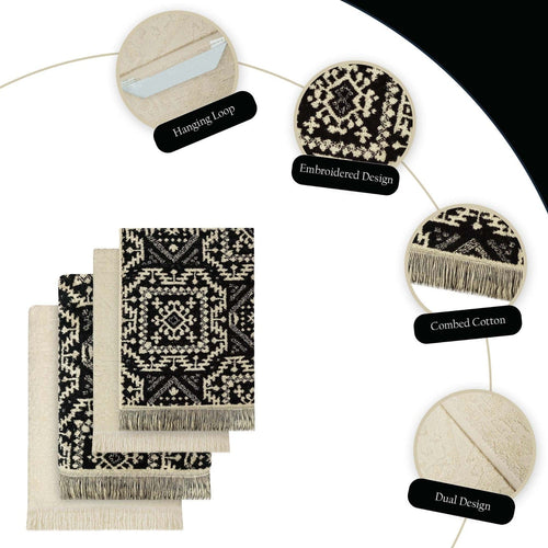 OLIVIA ROCCO 4 Piece Moroccan Towel Set 100% Cotton 500GSM High Absorbency Bath Towels