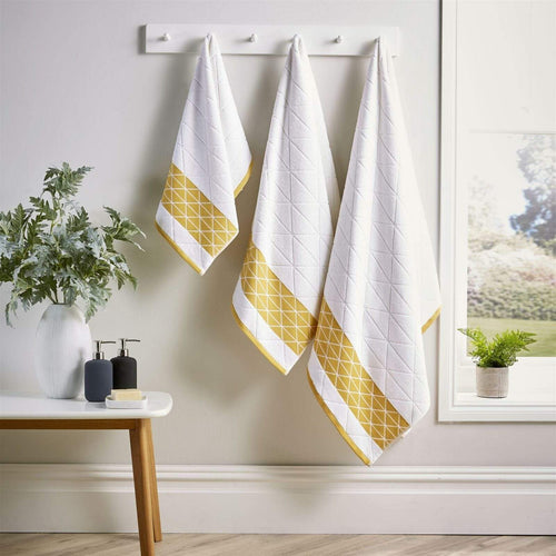 OLIVIA ROCCO Inca Diamond Jacquard 600GSM Cotton Towels Bath Sheets And Bath Towels Set