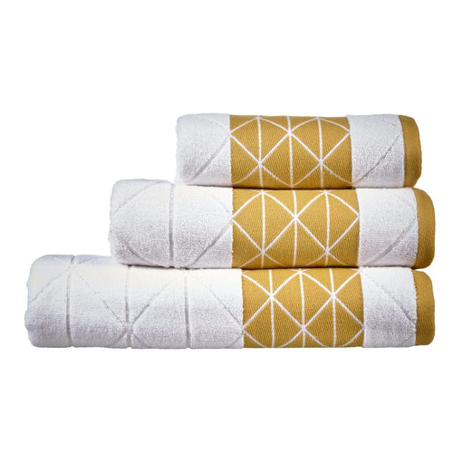 OLIVIA ROCCO Inca Diamond Jacquard 600GSM Cotton Towels Bath Sheets And Bath Towels Set