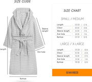 OLIVIA ROCCO Hydro Ribbed Ultra Soft 100% Cotton Hooded Bath Robe With Pockets And Belt