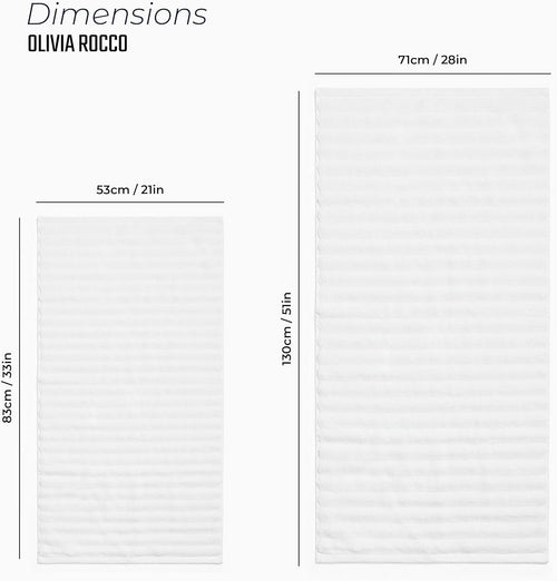 OLIVIA ROCCO Hydro Cotton Ribbed Towels Jumbo Bath Sheets 2 Pack Charcoal Highly