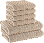 OLIVIA ROCCO Hydro Cotton Ribbed Towels Jumbo Bath Sheets 2 Pack Charcoal Highly
