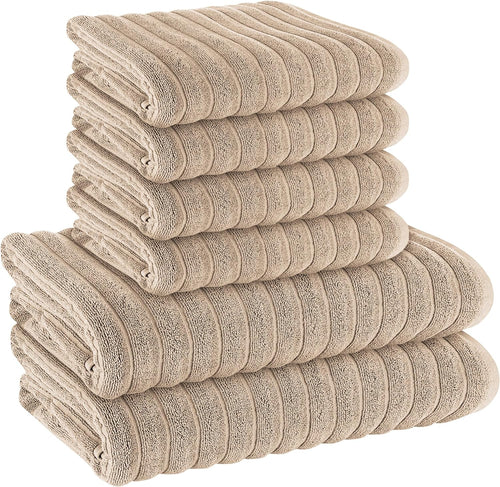 OLIVIA ROCCO Hydro Cotton Ribbed Towels Jumbo Bath Sheets 2 Pack Charcoal Highly