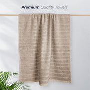 OLIVIA ROCCO Hydro Cotton Ribbed Towels Jumbo Bath Sheets 2 Pack Charcoal Highly