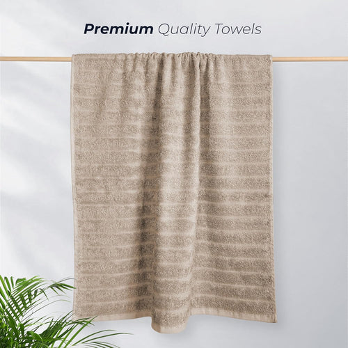 OLIVIA ROCCO Hydro Cotton Ribbed Towels Jumbo Bath Sheets 2 Pack Charcoal Highly