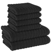 OLIVIA ROCCO Hydro Cotton Ribbed Towels Jumbo Bath Sheets 2 Pack Charcoal Highly
