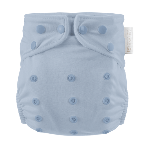 One Size All-In-One Reusable Cloth Nappy - Dusty Blue