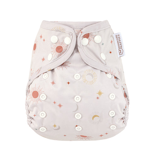 One Size Reusable Cloth Nappy Wrap - Celestial
