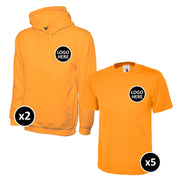 Uneek Hoodie & T-Shirts Bundle Inc Logo - 7 Items