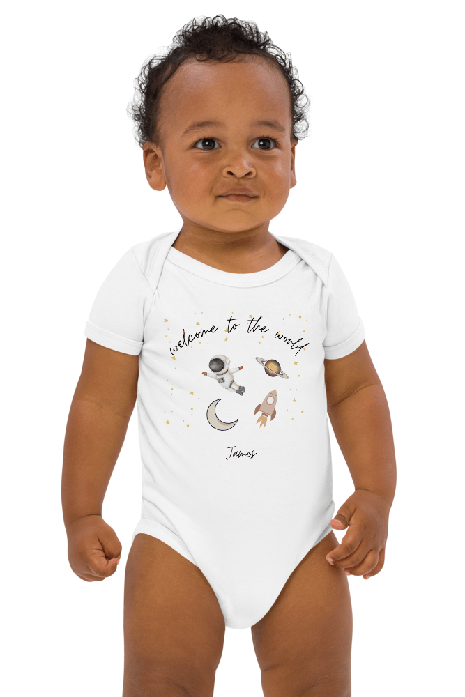 Welcome to the World Galaxy (Personalised Name Bodysuit)