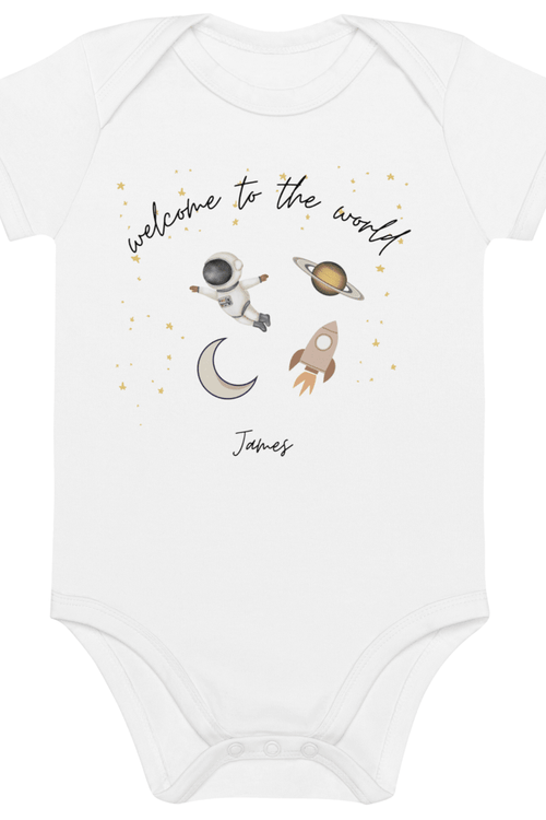 Welcome to the World Galaxy (Personalised Name Bodysuit)